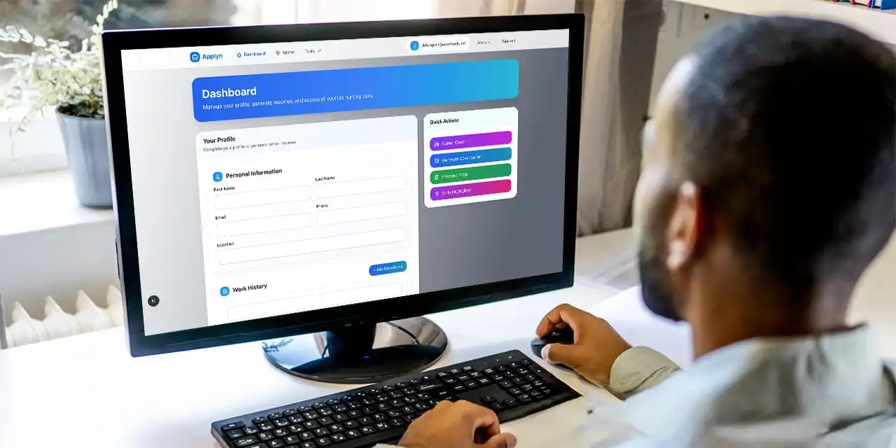 Applyn product dashboard and resume builder